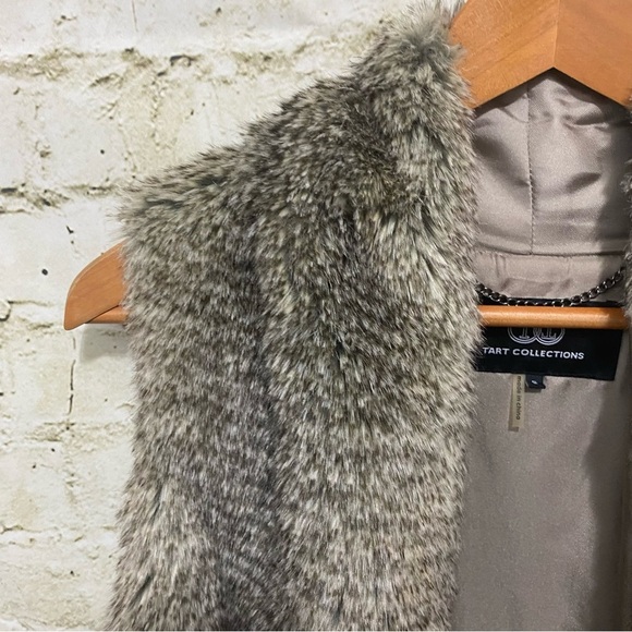 Tart Collection Faux Fur Open Front Silk Lined Vest - Picture 2 of 5